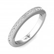 FlyerFit® 18K White Gold Micropave Bead Set Wedding Band