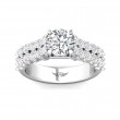 FlyerFit® Platinum Channel and Shared Prong Engagement Ring