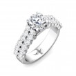 FlyerFit® Platinum Channel and Shared Prong Engagement Ring