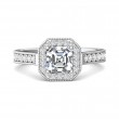 FlyerFit® 14K White Gold Micropave Halo Engagement Ring