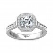 FlyerFit® 14K White Gold Micropave Halo Engagement Ring