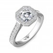 FlyerFit® 14K White Gold Micropave Halo Engagement Ring