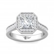 FlyerFit® 18K White Gold Micropave Halo Engagement Ring