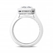 FlyerFit® 18K White Gold Micropave Halo Engagement Ring