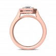 FlyerFit® 18K Pink Gold Micropave Halo Engagement Ring