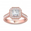 FlyerFit® 14K Pink Gold Micropave Halo Engagement Ring