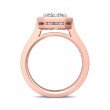 FlyerFit® 14K Pink Gold Micropave Halo Engagement Ring