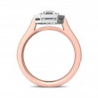 FlyerFit® 14K Pink Gold Shank And White Gold Top Micropave Halo Engagement Ring