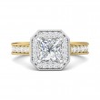 FlyerFit® 14K Yellow and 14K White Gold Micropave Halo Engagement Ring