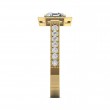 FlyerFit® 18K Yellow Gold Micropave Halo Engagement Ring