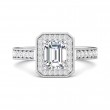 FlyerFit® 14K White Gold Micropave Halo Engagement Ring