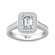 FlyerFit® 14K White Gold Micropave Halo Engagement Ring