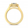 FlyerFit® 18K Yellow Gold Micropave Halo Engagement Ring