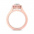 FlyerFit® 18K Pink Gold Micropave Halo Engagement Ring