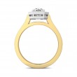 FlyerFit® 18K Yellow Gold Shank And White Gold Top Micropave Halo Engagement Ring