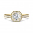 FlyerFit® 18K Yellow Gold Micropave Halo Engagement Ring