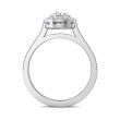 FlyerFit® 18K White Gold Micropave Halo Engagement Ring