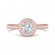 FlyerFit® 14K Pink Gold Micropave Halo Engagement Ring