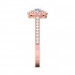 FlyerFit® 14K Pink Gold Micropave Halo Engagement Ring