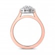 FlyerFit® 14K Pink Gold Shank And White Gold Top Micropave Halo Engagement Ring