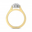 FlyerFit® 18K Yellow Gold Shank And White Gold Top Micropave Halo Engagement Ring