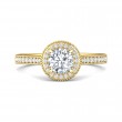 FlyerFit® 14K Yellow Gold Micropave Halo Engagement Ring