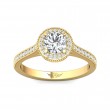 FlyerFit® 14K Yellow Gold Micropave Halo Engagement Ring