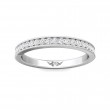 FlyerFit® 18K White Gold Micropave Bead Set Wedding Band