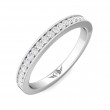 FlyerFit® 18K White Gold Micropave Bead Set Wedding Band