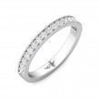 FlyerFit® 14K White Gold Micropave Bead Set Wedding Band