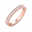 FlyerFit® 18K Pink Gold Micropave Bead Set Wedding Band