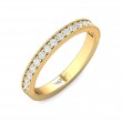 FlyerFit® 18K Yellow Gold Micropave Bead Set Wedding Band