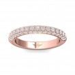 FlyerFit® 18K Pink Gold Micropave Wedding Band