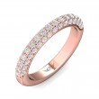 FlyerFit® 18K Pink Gold Micropave Wedding Band