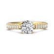 FlyerFit® 18K Yellow Gold Micropave Engagement Ring