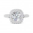 FlyerFit® Platinum Micropave Halo Engagement Ring