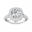 FlyerFit® Platinum Micropave Halo Engagement Ring