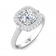 FlyerFit® Platinum Micropave Halo Engagement Ring