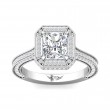 FlyerFit® 14K White Gold Micropave Halo Engagement Ring