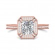 FlyerFit® 14K Pink Gold Micropave Halo Engagement Ring