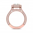 FlyerFit® 14K Pink Gold Micropave Halo Engagement Ring