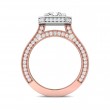 FlyerFit® 14K Pink Gold Shank And White Gold Top Micropave Halo Engagement Ring