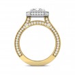 FlyerFit® 18K Yellow Gold Shank And White Gold Top Micropave Halo Engagement Ring