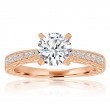 Round Diamond Pavé Filigree Engagement Ring