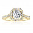 Round Diamond Pavé Halo Setting- Split Shank