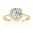 Round Diamond Pavé Plain Shank Halo Setting