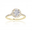 Round Diamond Pavé Halo Setting - Split Shank