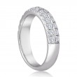 Round Diamond 2 Row French Pavé Band