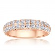 Round Diamond 2 Row French Pavé Band