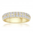 Round Diamond 2 Row French Pavé Band